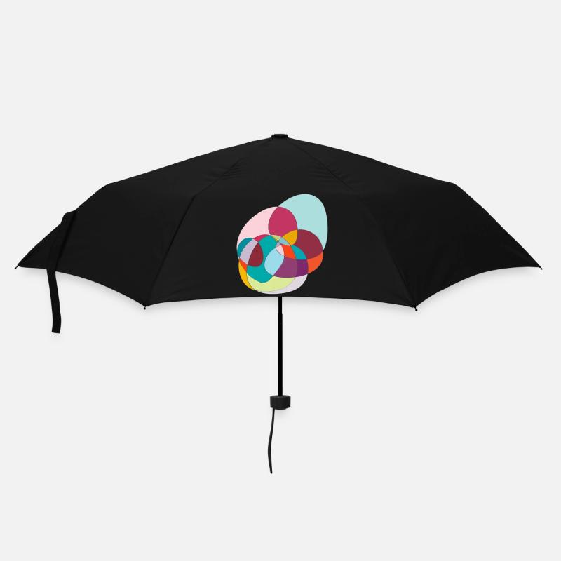 Verschlungene Farbkreise - Regenschirm (klein) - Schwarz
