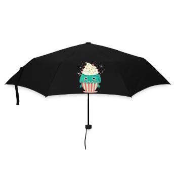 Niedliches Cupcake-Monster – Süß und verspielt - Regenschirm (klein) - Schwarz - Vorne