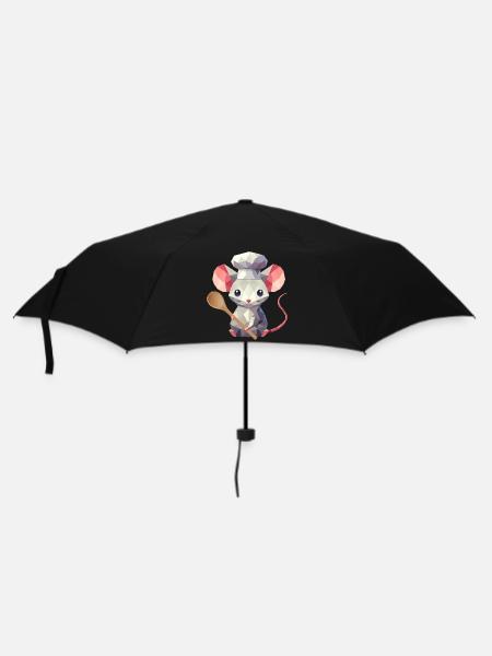 Maus als Koch-Kulinarischer Charme im Polygon-Stil - Regenschirm (klein) - Schwarz