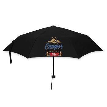 Camper brauchen Bier Campen - Regenschirm (klein) - Schwarz - Vorne