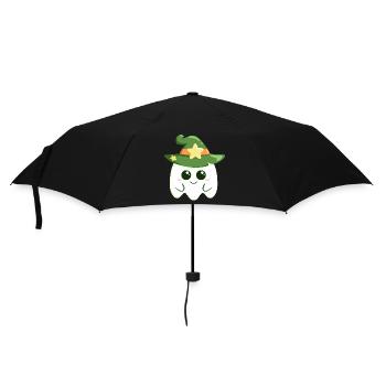 Cute ghost for Halloween dressed as a witch - Umbrella (small) - black - Front
