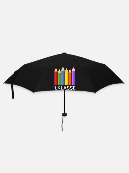 Schulanfang Erstklässler Schulanfänger Schulbeginn - Regenschirm (klein) - Schwarz