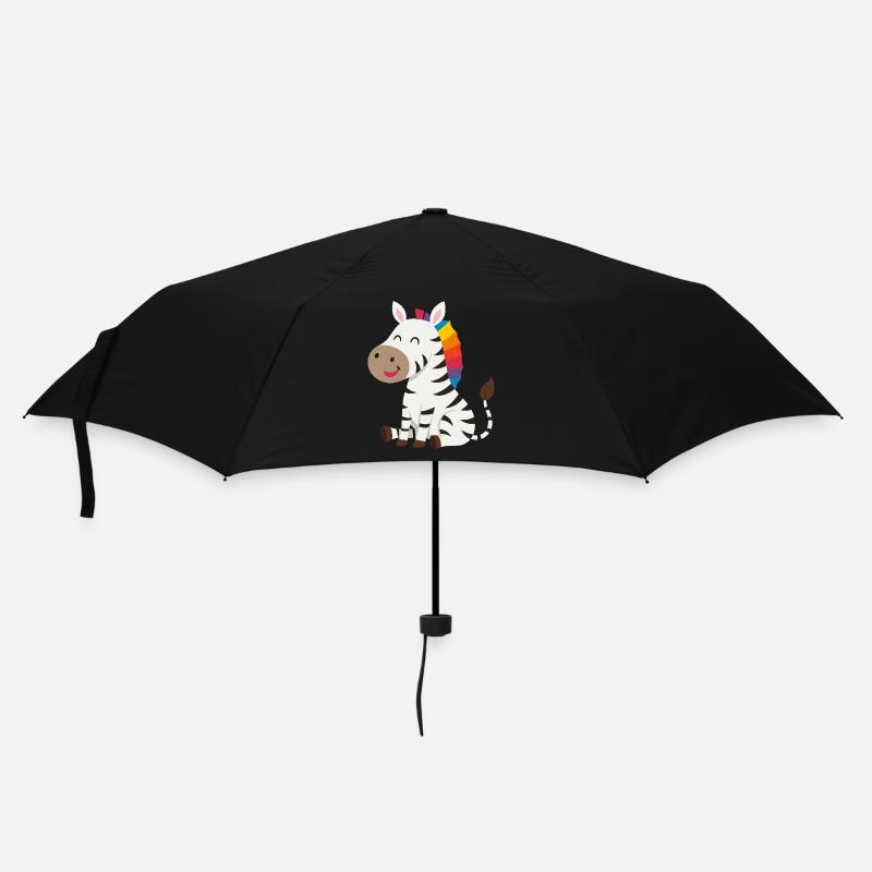Süßes Zebra Design - Regenschirm (klein) - Schwarz