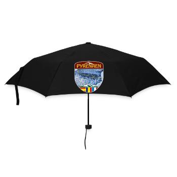 Pyrenäen 2026 | DE | Sticker - Regenschirm (klein) - Schwarz - Vorne