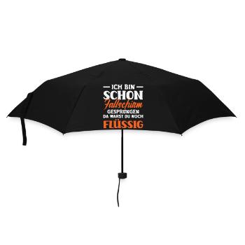 Old funny skydiver adrenaline junkie - Umbrella (small) - black - Front