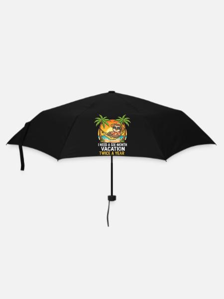 Sechsmonatiges Urlaubsfaultier - Regenschirm (klein) - Schwarz