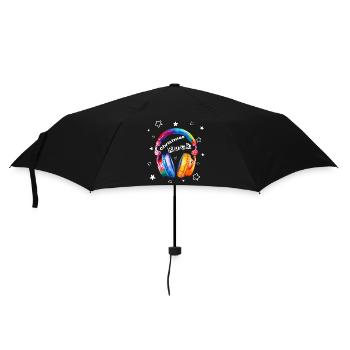 Christmas Rock Kopfhörer Weihnachten cool - Regenschirm (klein) - Schwarz - Vorne