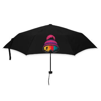 Apres Ski Skifahrer Mütze Skibrille Winter Sport - Regenschirm (klein) - Schwarz - Vorne