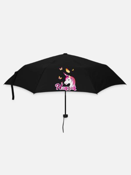Hannah , Mädchenname, Lieblingsname - Regenschirm (klein) - Schwarz