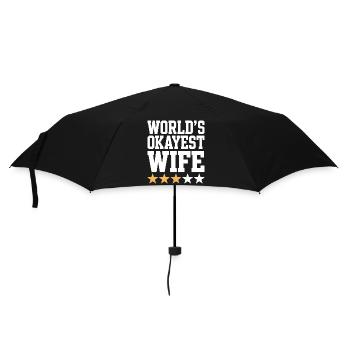 World's Okayest Wife Tee - Umbrella (small) - black - Front