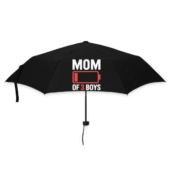 Mom of 3 Boys Battery Logo - Umbrella (small) - black - Front