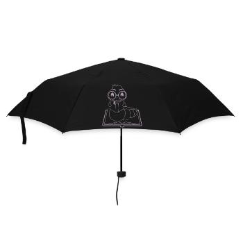 Silhouette de nerd de lecteur minimaliste - Parapluie standard - noir - Devant