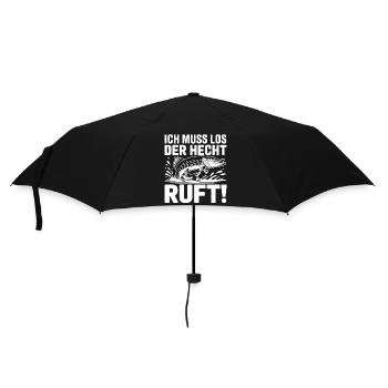 Hecht Angeln Humor - Regenschirm (klein) - Schwarz - Vorne
