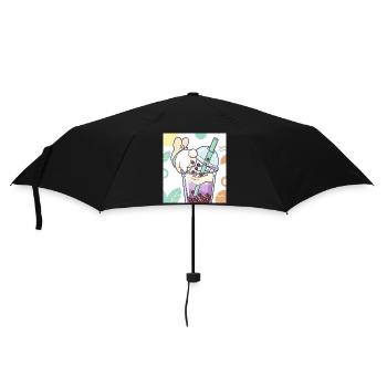 Cute Bunny Funny Boba Bubble Tea - Umbrella (small) - black - Front