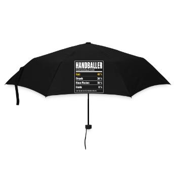 Handballer Inhaltsstoffe – 40 % Harz, 0 % Gnade - Regenschirm (klein) - Schwarz - Vorne