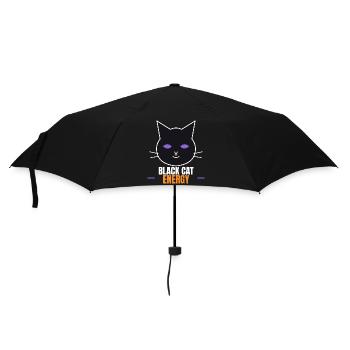 Black Cat Energy Funny Halloween Cat - Regenschirm (klein) - Schwarz - Vorne