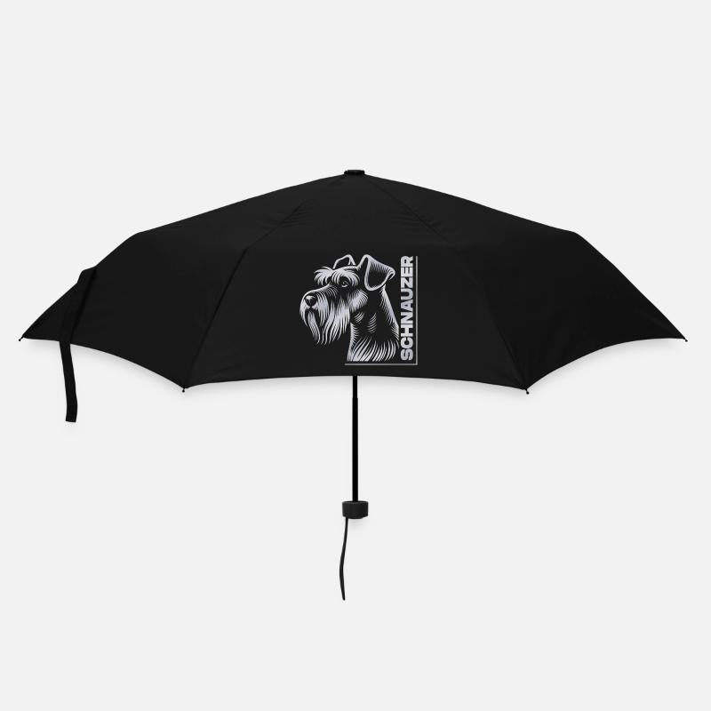 Schnauzer Portrait Zeichnung Kopf silber - Regenschirm (klein) - Schwarz