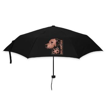 Dalmatian Portrait Zeichnung Kopf rosegold - Regenschirm (klein) - Schwarz - Vorne