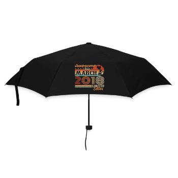 March 2018 Vintage 2018 Retro Birthday Gift - Umbrella (small) - black - Front