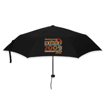 März 2009 Jahrgang 2009 Retro Geburtstagsgeschenk - Regenschirm (klein) - Schwarz - Vorne