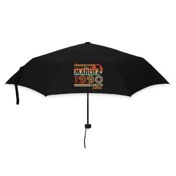 Mars 1990 ' s Vintage 1990 ' s rétro cadeau d’anniversaire - Parapluie standard - noir - Devant