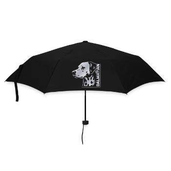 Dalmatian Portrait Zeichnung Kopf silber - Regenschirm (klein) - Schwarz - Vorne