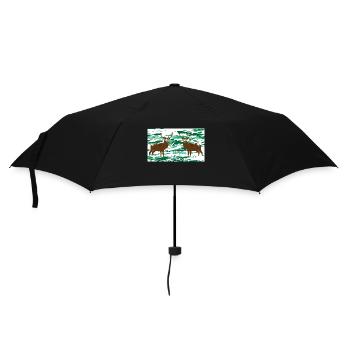 Hirsche im Wald - Regenschirm (klein) - Schwarz - Vorne