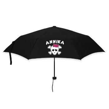 Piratin Annika Design für Mädchen und Frauen - Regenschirm (klein) - Schwarz - Vorne