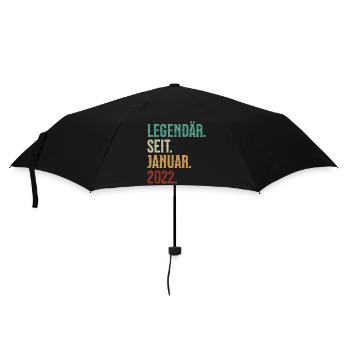Legendär. Seit. Januar. 2022. Retro Birthday - Regenschirm (klein) - Schwarz - Vorne