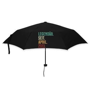 Legendär. Seit. April. 2013. Retro Birthday - Regenschirm (klein) - Schwarz - Vorne
