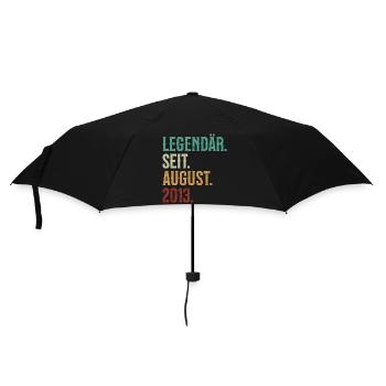 Legendär. Seit. August. 2013. Retro Birthday - Regenschirm (klein) - Schwarz - Vorne