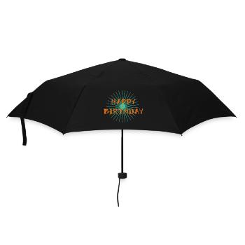 ALLES GUTE ZUM GEBURTSTAG. ALLES GUTE ZUM GEBURTSTAG. JAHRESTAG. - Regenschirm (klein) - Schwarz - Vorne