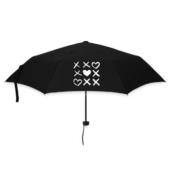 LOVE in a row - XOXO - Umbrella (small) - black - Front