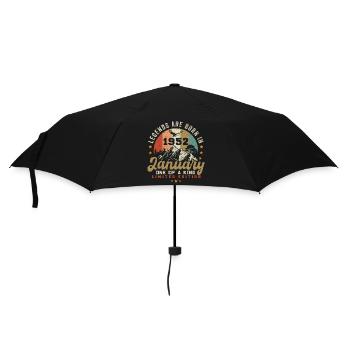 Januar Jahrgang 1952 - 72.Geburtstag Geschenk - Regenschirm (klein) - Schwarz - Vorne