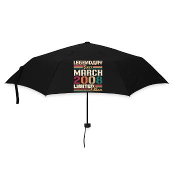 March 2008 Vintage Born Vintage Birthday - Umbrella (small) - black - Front