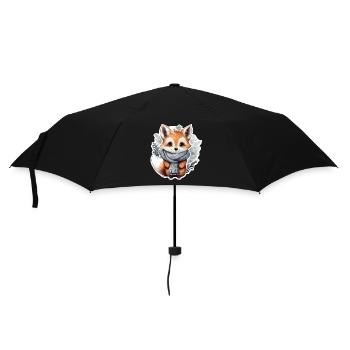 Winter Fuchs - Regenschirm (klein) - Schwarz - Vorne