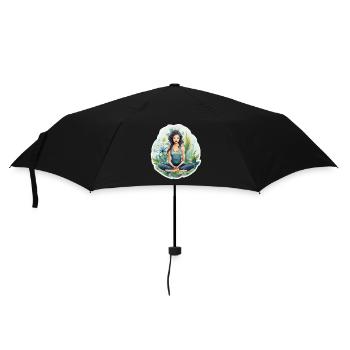 Jeune femme méditant - Parapluie standard - noir - Devant