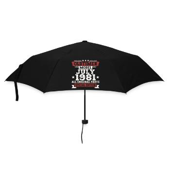 Oldtimer July 1981 41st Birthday Gift Men - Umbrella (small) - black - Front