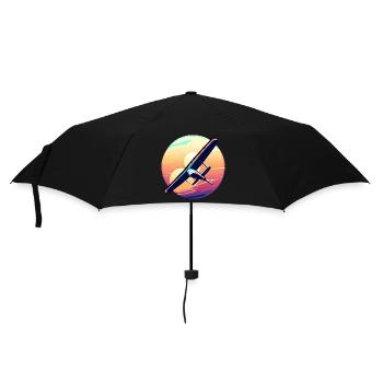 Glider at sunset design - Umbrella (small) - black - Front