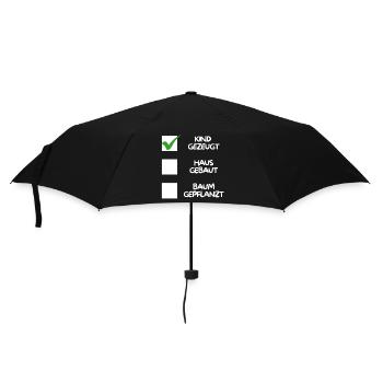 Enfant conçu (maison construite, arbre planté) blanc - Parapluie standard - noir - Devant
