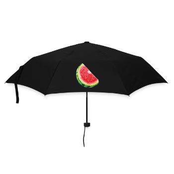 Watermelon slice quenching thirst - Umbrella (small) - black - Front