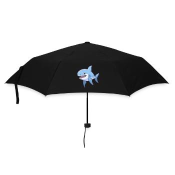 Kawaii Hai - Verspielter Raubtier - Regenschirm (klein) - Schwarz - Vorne