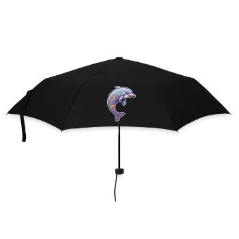 Kawaii Dolphin - Colorful Underwater Journey - Umbrella (small) - black - Front