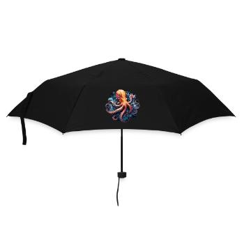 Beautiful octopus with flowers boho style - Umbrella (small) - black - Front