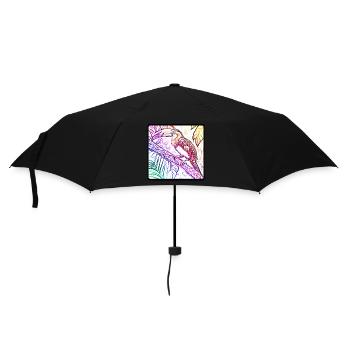 Regenbogen Tukan - Regenschirm (klein) - Schwarz - Vorne