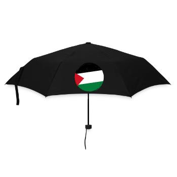 Drapeau de la Palestine rond _ Flag round in shape - Parapluie standard - noir - Devant