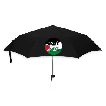 Drapeau de la Palestine rond avec texte PARIS GAZA - Parapluie standard - noir - Devant