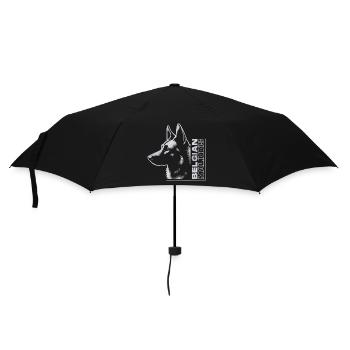 Malinois, Dog Head, Drawing Portrait Silver - Umbrella (small) - black - Front