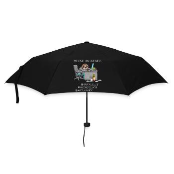 Faultier 3G Regel Bürohumor Geschenk Kollege - Regenschirm (klein) - Schwarz - Vorne