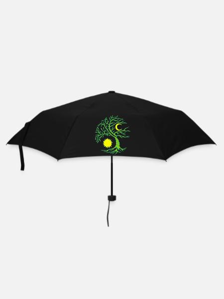 Arbre de vie soleil et lune - Parapluie standard - noir